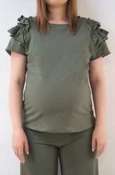 Maglia Bianca con Voulant - Verde Militare