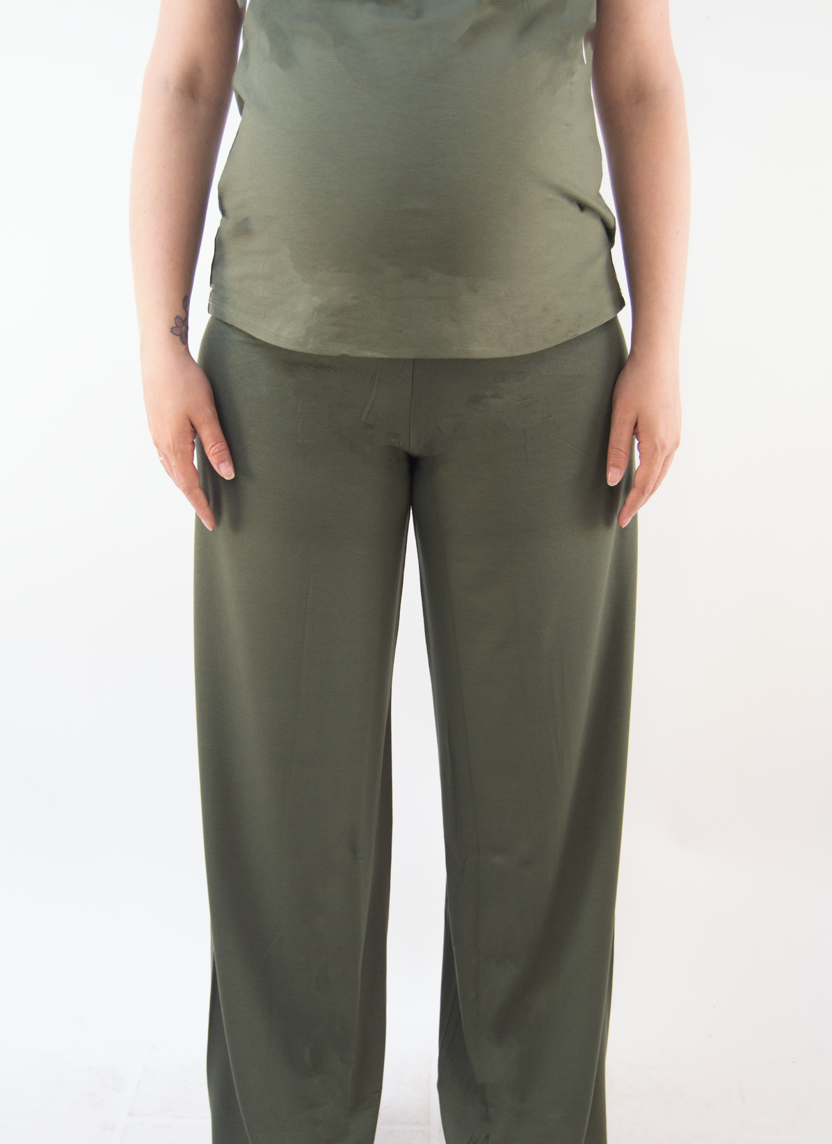 Pantaloni Bianca - Verde Militare