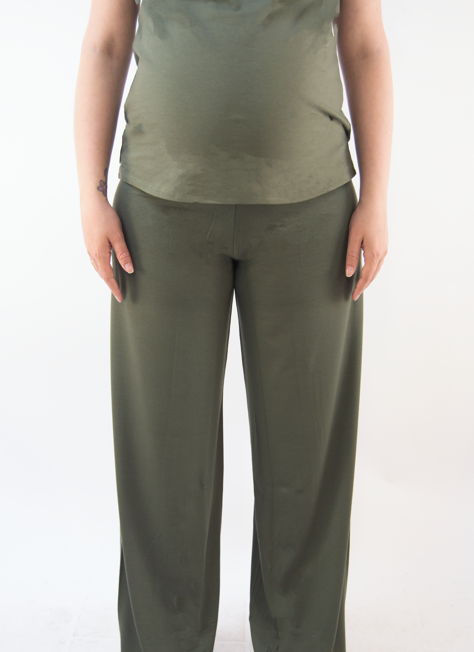 Pantaloni Bianca - Verde Militare